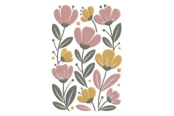 Download Pastel Wildflower Embroidery Design - Embroidery design Collection