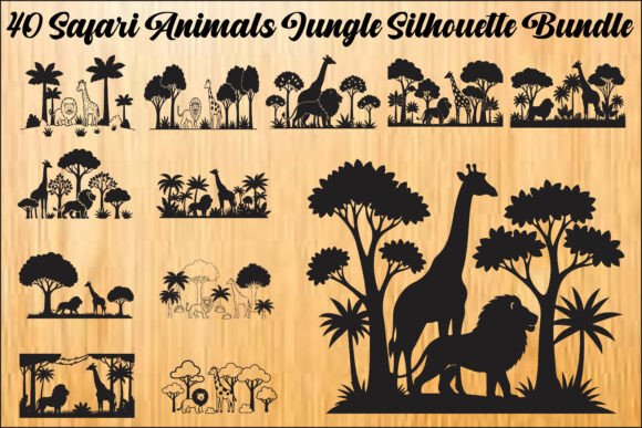 Download Safari Jungle Animal Silhouette Bundle - Jungle animal Collection