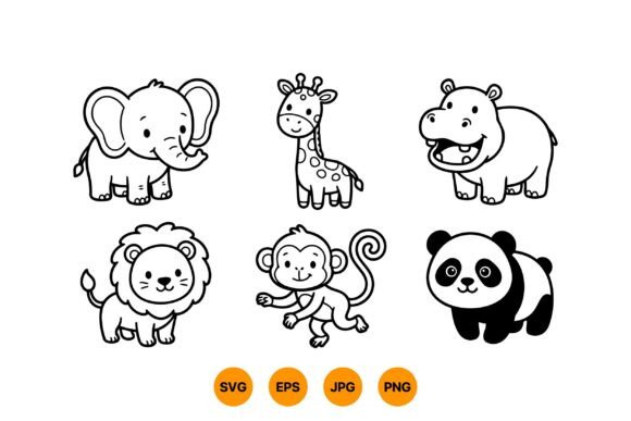 Download Cute Jungle Animal Clipart - Jungle animal Collection