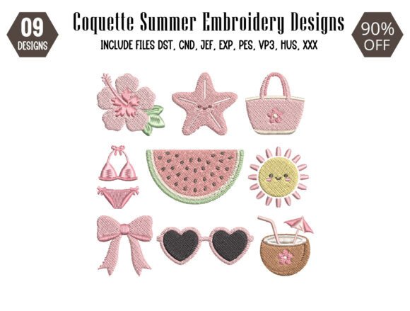 Download Coquette Summer Embroidery Design - Embroidery design Collection