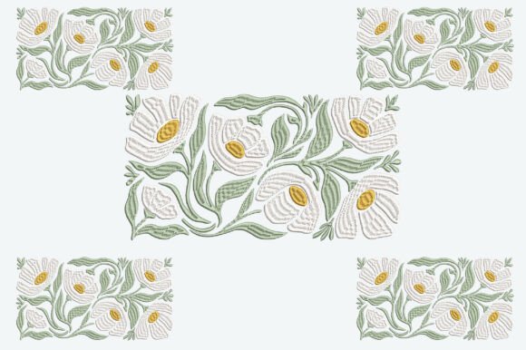 Download White Cosmos Flowers Embroidery Design - Embroidery design Collection