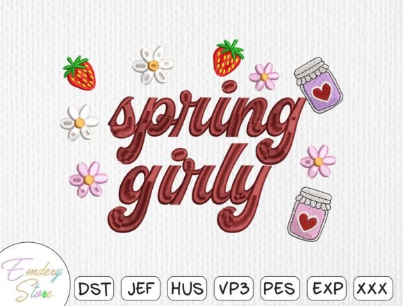 Download Spring Girly Embroidery Design - Embroidery design Collection
