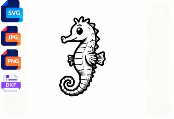 Download Cute Cartoon Seahorse SVG Clipart - Seahorse svg Collection